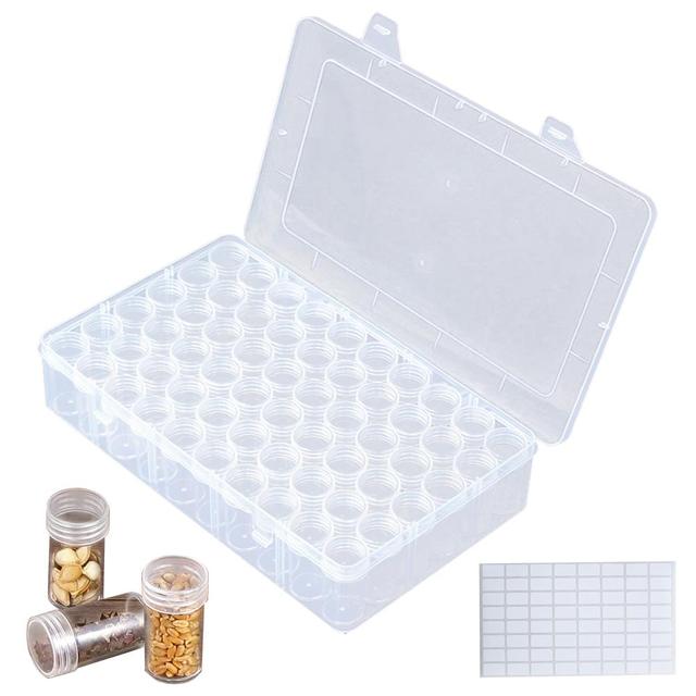 60 Slots Transparent Plastic Seed Storage Box Organizer With Label